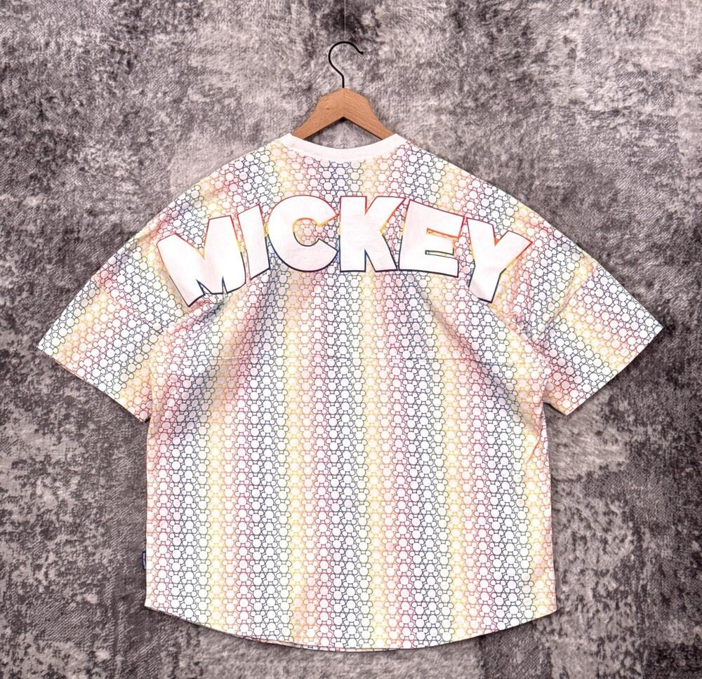 Disney Land Spirit Jersey Shirt XL Unisex Mickey Rainbow Ears Short Sleeve